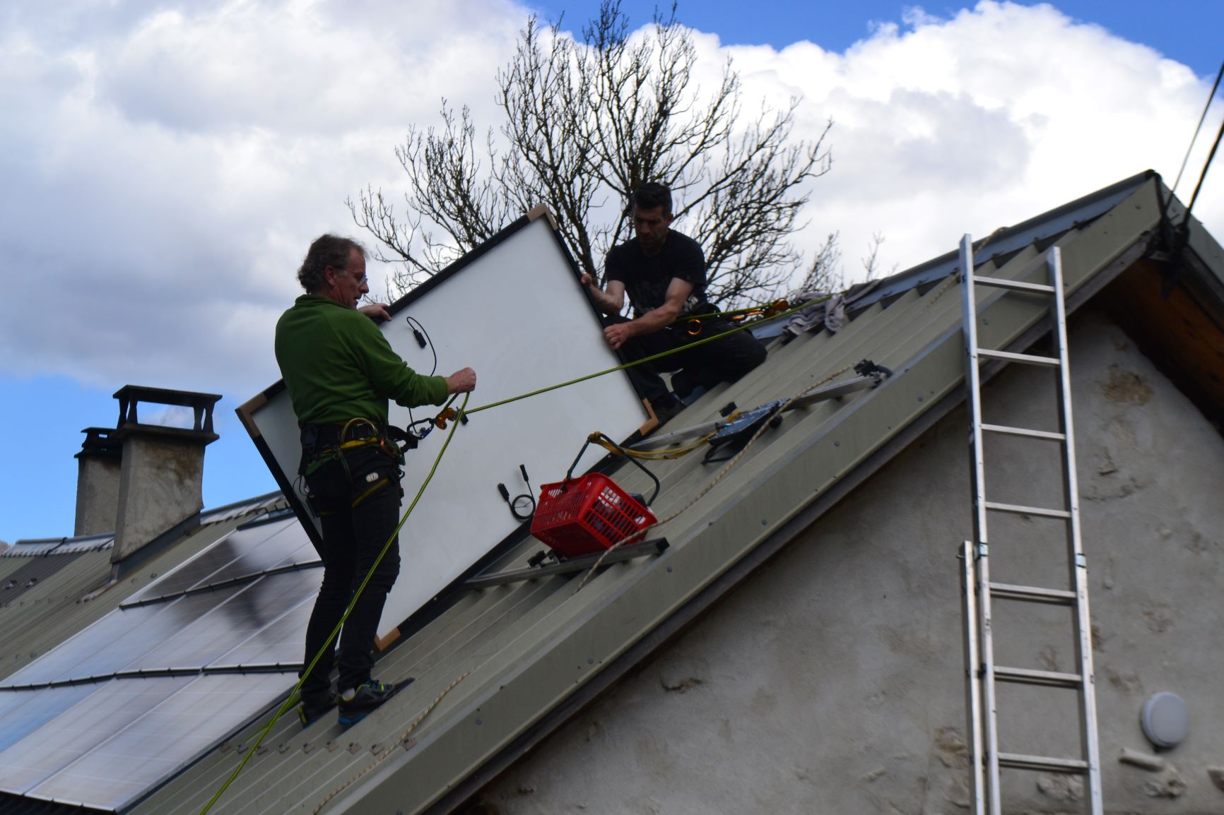 Pose des panneaux Solarcoop