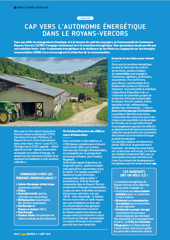 Cap vers l'autonomie énergétique du Vercors 